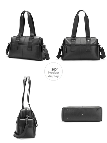 Мъжка кожена чанта, естествена кожа (първи слой кравешка кожа), градски минимализъм, едноцветна, подплата полиестрово-памучна