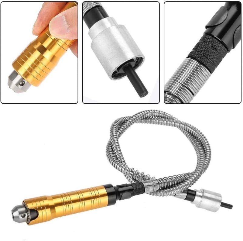 Многофункционален гъвкав вал за електрическа бормашина и шлайфане, Jin Teng, гумена дръжка, стомана No. 20, тегло 0,5 кг