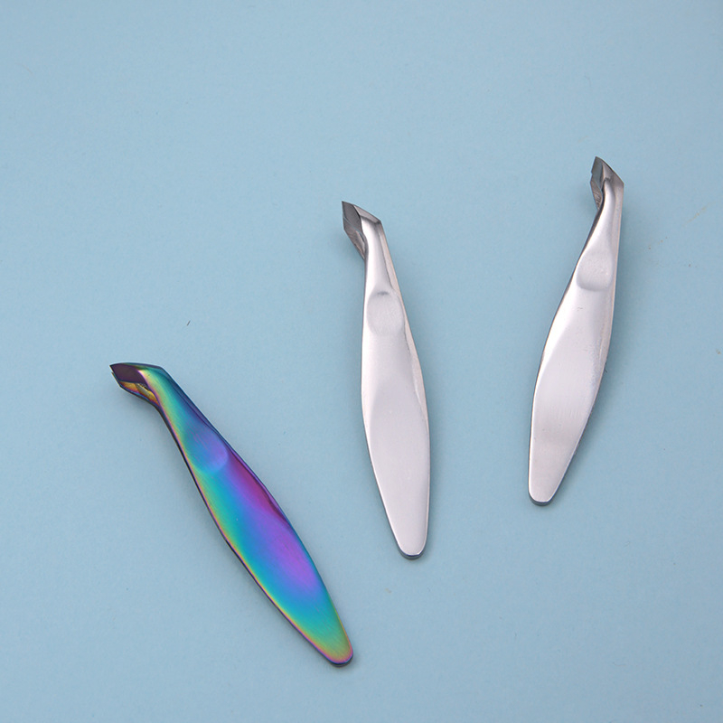 Senten Rusijos stiliaus nerūdijančio plieno kutikulos žnyplės su kampiniu ašmeniu, profesionali nagų priežiūra, odelių šalinimas