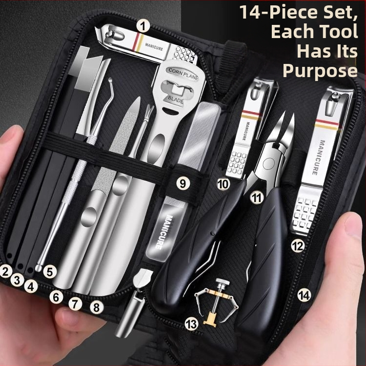 Педикюрен комплект с клещи за нокти и ножици – преносим, домашен модел, неръждаема стомана