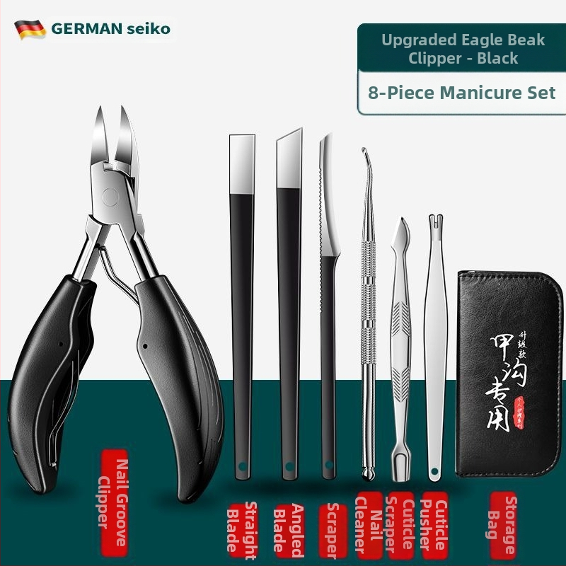 Педикюрен комплект с клещи за нокти и ножици – преносим, домашен модел, неръждаема стомана