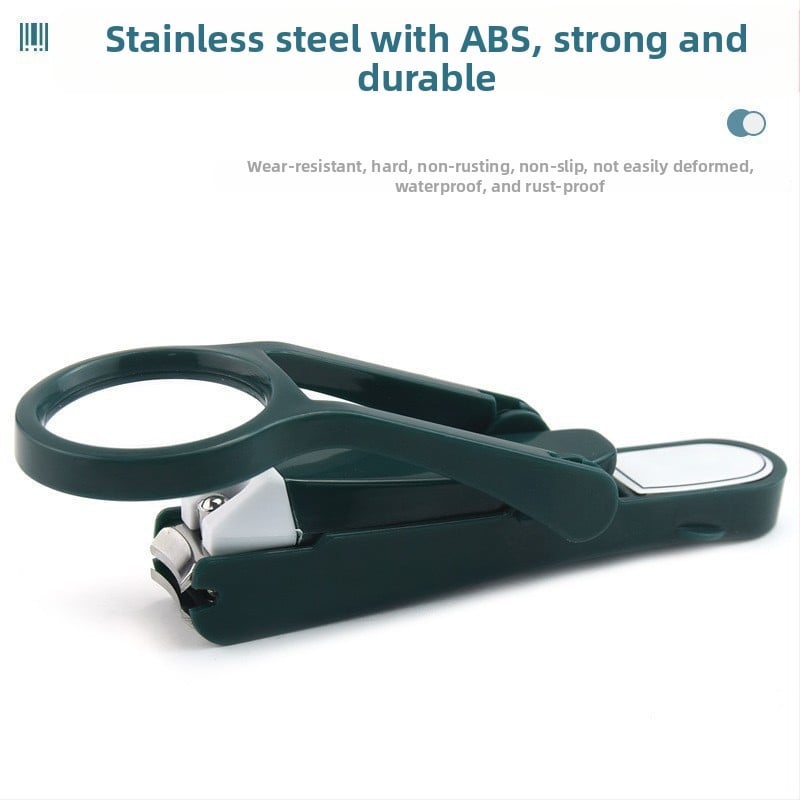 Клипер за нокти с лупа, против разпръскване, пластмаса и неръждаема стомана, за деца над 6 години, домашна употреба