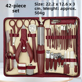 Σετ εργαλείων περιποίησης νυχιών για μανικιούρ και πεντικιούρ: νυχοκοπτικό, τσιμπίδες για αυλάκια νυχιών, μαχαίρι φρυδιών, λίμα ποδιών και πολύλειτουργικά τσιμπιδάκια – χάλυβας άνθρακα, ανοξείδωτος χάλυβας και πλαστικό