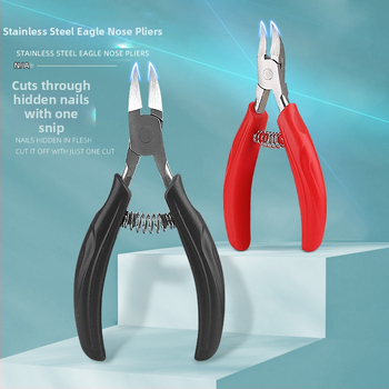 Nerūdijančio plieno nagų pincetas su erelio snapo formos galiuku, įrankis odai ir nagų grioveliams