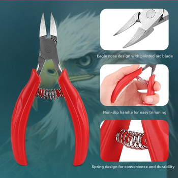 Nerūdijančio plieno nagų pincetas su erelio snapo formos galiuku, įrankis odai ir nagų grioveliams