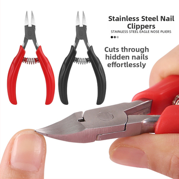 Nerūdijančio plieno nagų pincetas su erelio snapo formos galiuku, įrankis odai ir nagų grioveliams