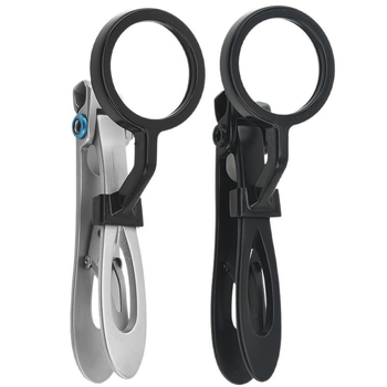 Moonhao ατσάλινα νυχοκοπτικά με φακό μεγέθυνσης, μεγάλο άνοιγμα, επίπεδη άκρη