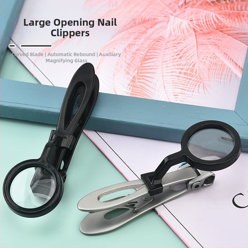 Moonhao неръждаеми ножици за нокти с лупа, голям отвор, плосък дизайн