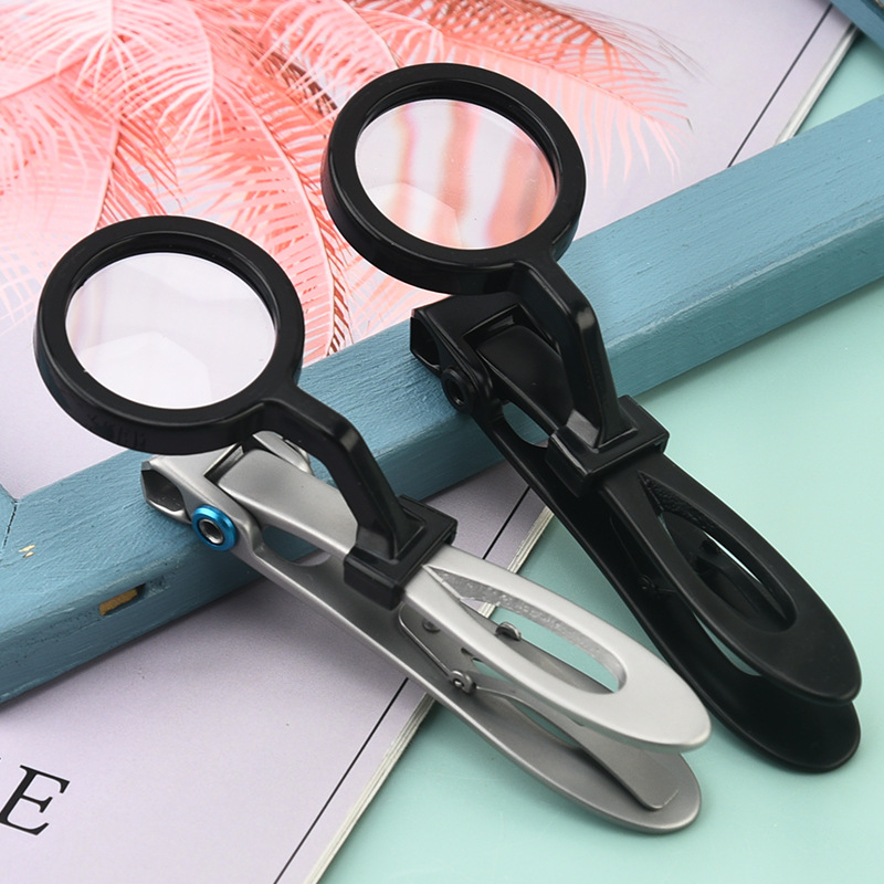 Moonhao неръждаеми ножици за нокти с лупа, голям отвор, плосък дизайн