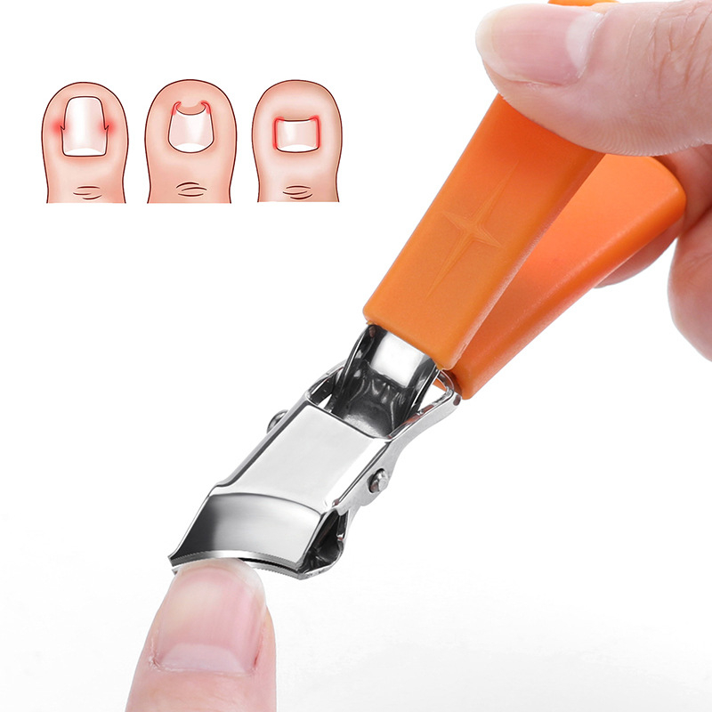 Клипър за нокти с голям отвор, заострени върхове и наклонена уста; пластмаса + неръждаема стомана; 36 г