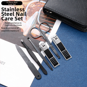 Σετ εργαλείων περιποίησης νυχιών, 6 τεμάχια, μανικιούρ με νυχοκοπτικά από ανθρακούχο ατσάλι, Yingchuang