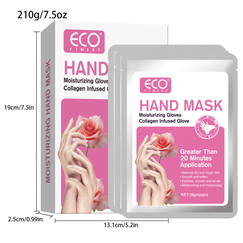 Лавандова маска за ръце – аминокиселини, лавандово етерично масло, натриев хиалуронат; тънък лист; нето съдържание: 18; Ефективност: овлажняваща, хидратираща, изсветлява тена на кожата