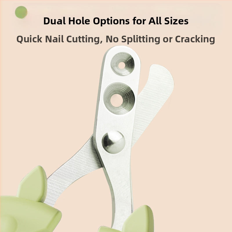 Ножици за нокти за домашни любимци с двойно дупково оформление и кръгла дупка за прецизно подрязване (за котки и кучета)