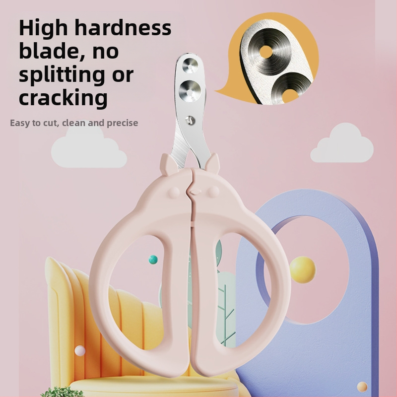 Ножици за нокти за домашни любимци с двойно дупково оформление и кръгла дупка за прецизно подрязване (за котки и кучета)