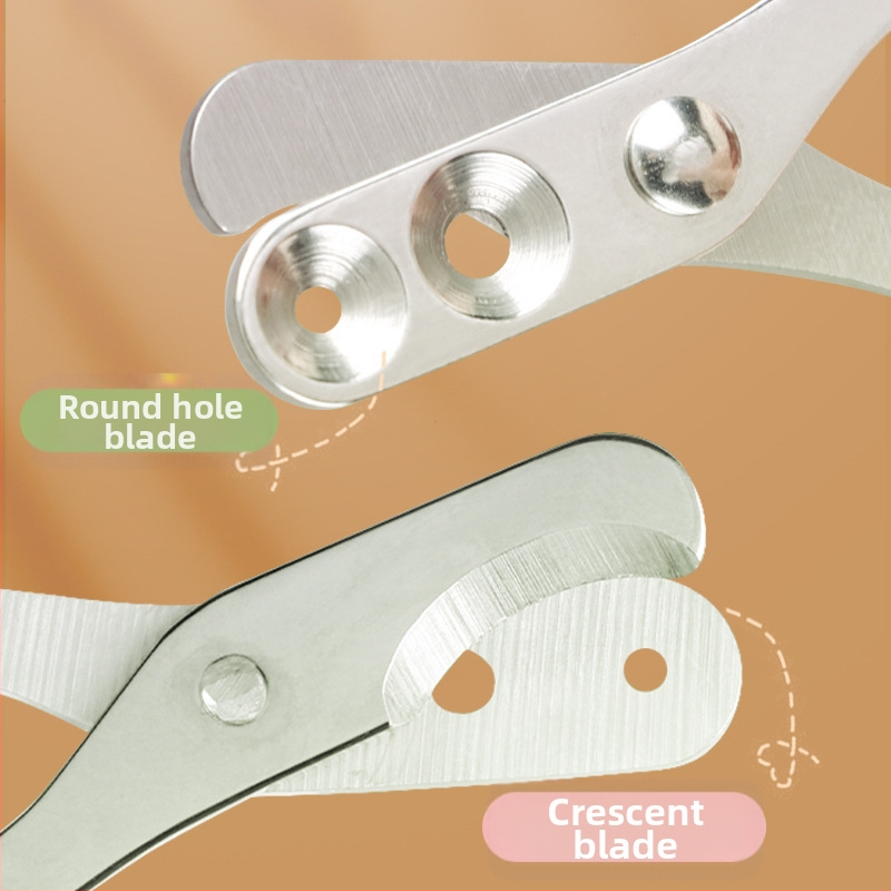 Ножици за нокти за домашни любимци с двойно дупково оформление и кръгла дупка за прецизно подрязване (за котки и кучета)