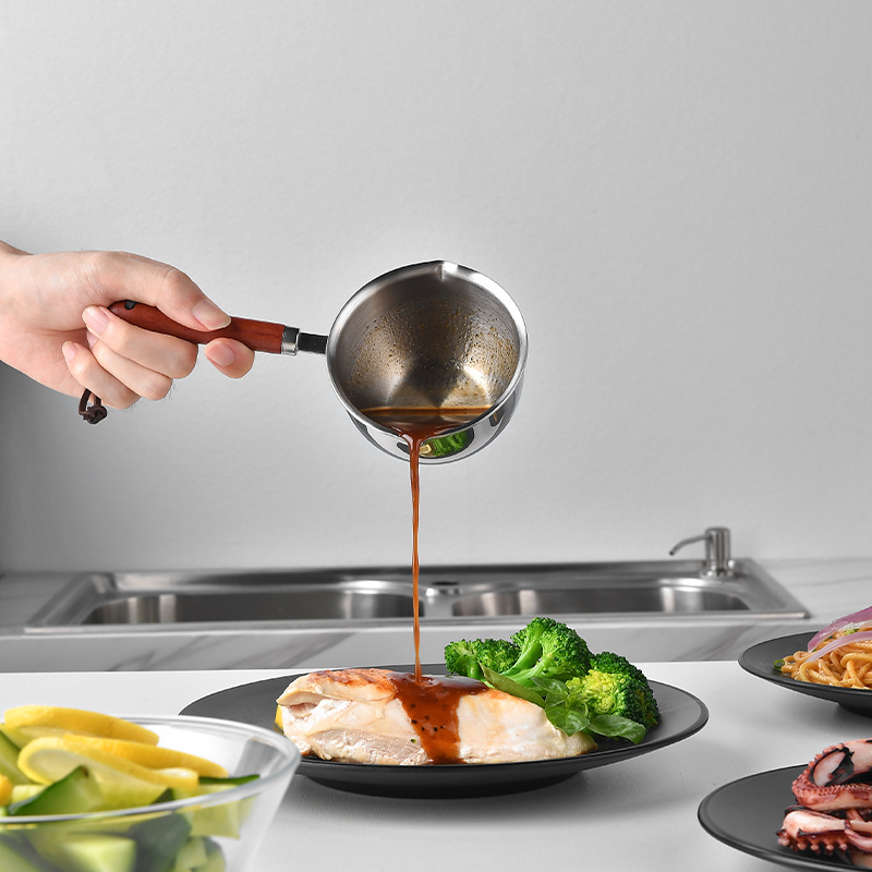 304 nerūdijančio plieno alieja puodas, trijų sluoksnių dugnas, gylis 4,2 cm, modelis 009