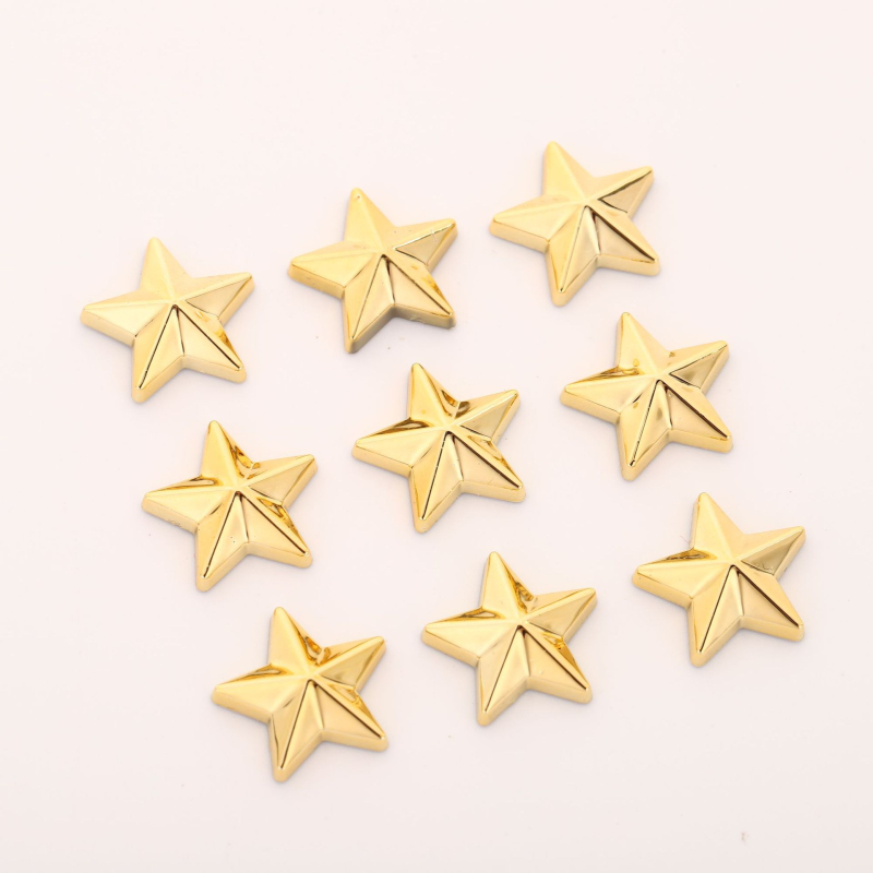 Accesorii DIY pentru bijuterii cu stea cu cinci colțuri din rășină, componente din plastic electroplacate, origine Zhejiang, primăvara 2023