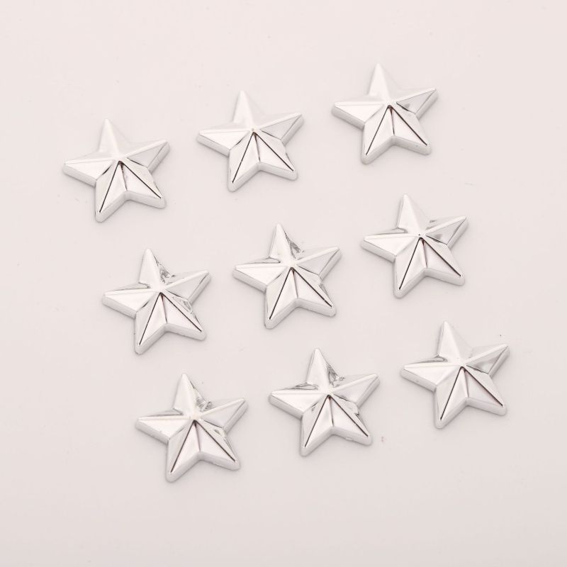 Accesorii DIY pentru bijuterii cu stea cu cinci colțuri din rășină, componente din plastic electroplacate, origine Zhejiang, primăvara 2023