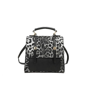 Кембридж стил чанта за рамо от PU, без подплата, затваряне с капак, две дръжки за рамо, подходяща за ежедневна употреба