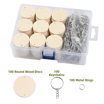 Σετ μπρελόκ από ξύλινες φέτες – υλικό Schima superba, αγροτικό στυλ, κυκλικοί δίσκοι