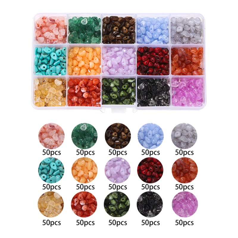 Σετ ακρυλικών χαντρών γκράβιλ με 15-γραμ., ακανόνιστες ψεύτικες πέτρες βαμμένες με ομίχλη για DIY Κοσμήματα