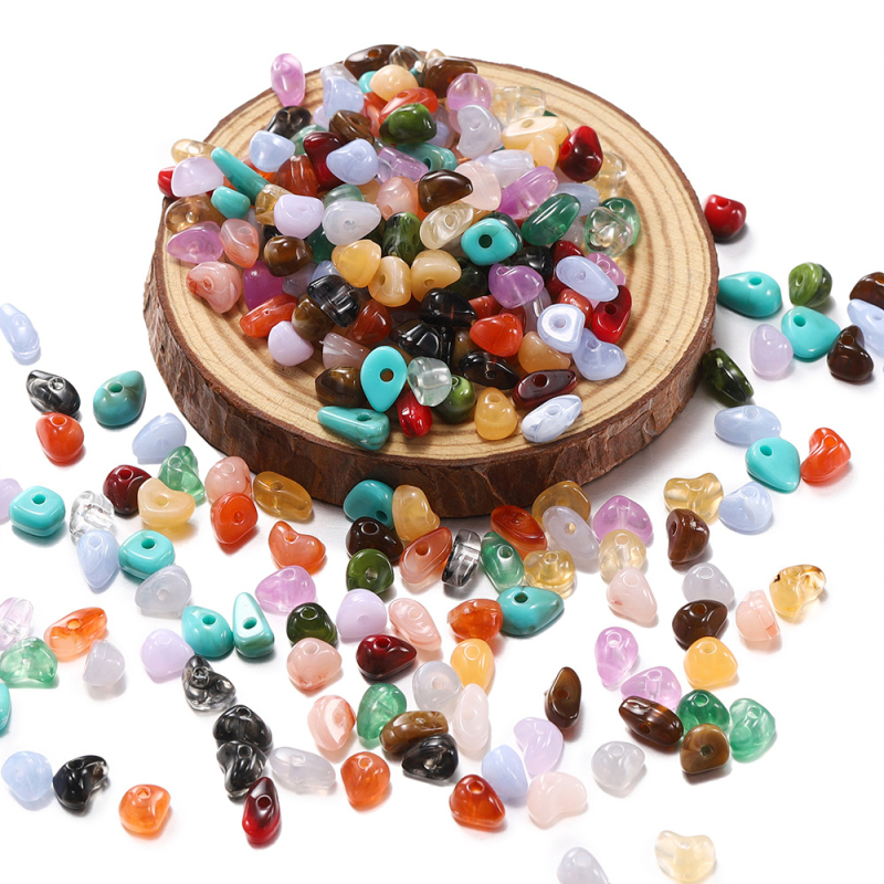 Σετ ακρυλικών χαντρών γκράβιλ με 15-γραμ., ακανόνιστες ψεύτικες πέτρες βαμμένες με ομίχλη για DIY Κοσμήματα