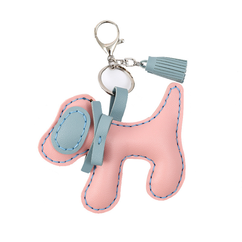 Χειροποίητος κλειδοθήκη-κρίκος σκύλου από PU δέρμα, αξεσουάρ για τσάντες, ραμμένο με το χέρι, στυλ Lovable wind, κατάλληλο ως δώρο