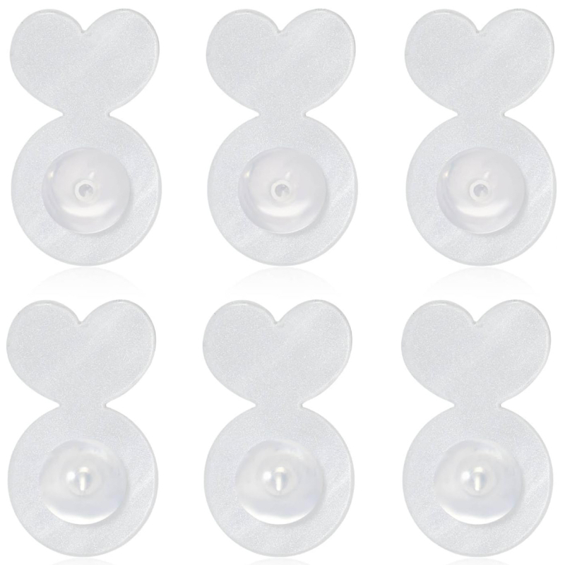 Zy Jewelry Silikono širdies formos ausų laikikliai, 20 vnt., injekcinis formavimas