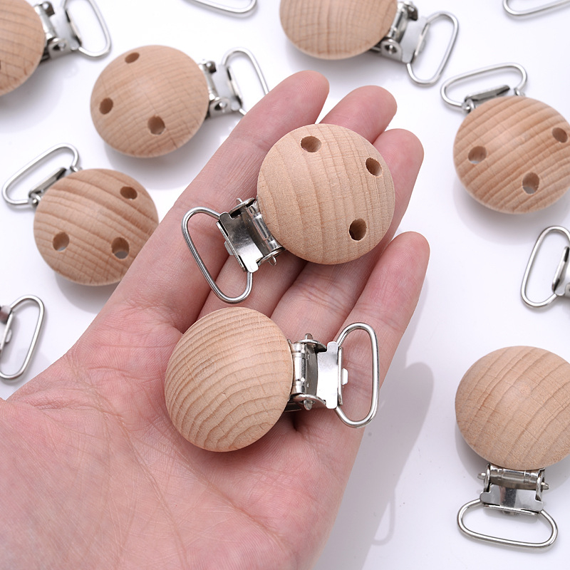 Klip za cuclu od bukovog drveta, 30 mm, DIY dječji dodatak