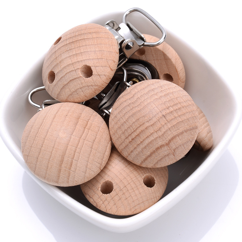 Klip za cuclu od bukovog drveta, 30 mm, DIY dječji dodatak