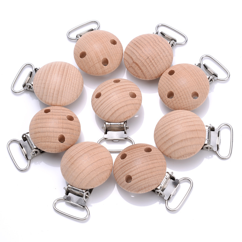 Klip za cuclu od bukovog drveta, 30 mm, DIY dječji dodatak