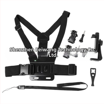 GoPro 12/11/10 Κιτ Κάμερας Δράσης για Ζωντανή Μετάδοση Selfie με 360° Περιστρεπόμενο Κλιπ Τηλεφώνου και Θωρακικό Ιμάντα (ABS+PC)