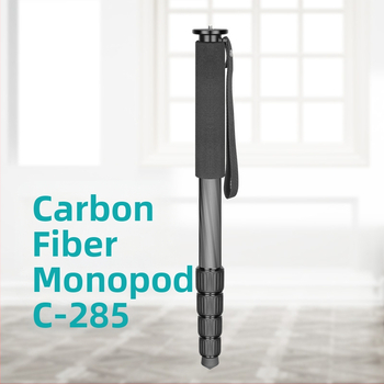 Szénszálas monopod C-285 fényképezőgépekhez és okostelefonokhoz, teherbírás 6–10 kg, súly 0,39 kg