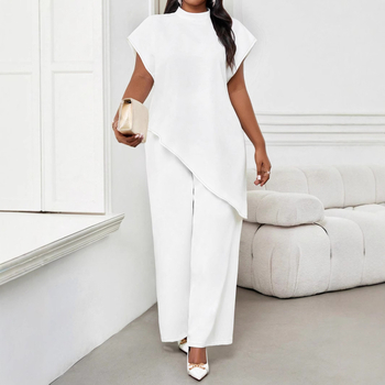 Γυναικείο casual κοστούμι με ίσια παντελόνια, σακάκι, 3/4 μανίκια, πολυεστέρας, 90–95% πολυεστέρας, διανοητικό στυλ, άνοιξη 2025