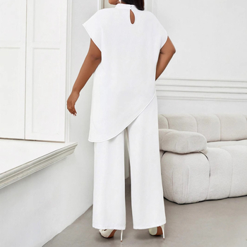 Γυναικείο casual κοστούμι με ίσια παντελόνια, σακάκι, 3/4 μανίκια, πολυεστέρας, 90–95% πολυεστέρας, διανοητικό στυλ, άνοιξη 2025