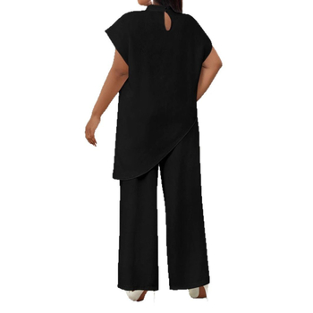 Γυναικείο casual κοστούμι με ίσια παντελόνια, σακάκι, 3/4 μανίκια, πολυεστέρας, 90–95% πολυεστέρας, διανοητικό στυλ, άνοιξη 2025