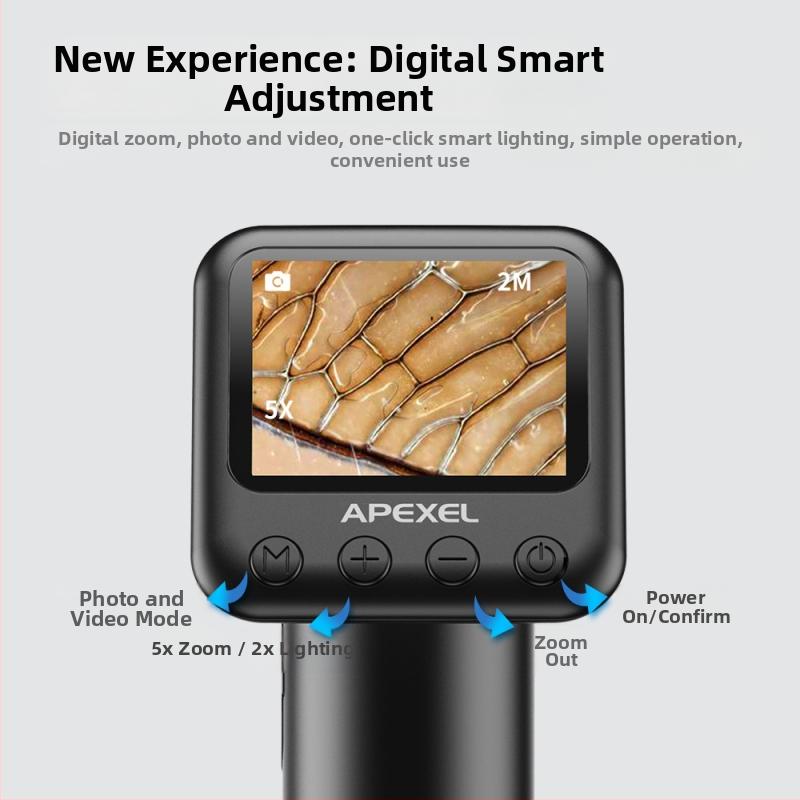 APEXEL digitálny mikroskop, 800x zväčšenie, obraz s vysokým rozlíšením, na biologické pozorovanie a identifikáciu šperkov, vhodný pre vzdelávanie a výskum