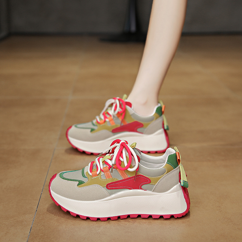 Moteriški Forrest Gump sportbačiai, japonų/korejiečių stiliaus (Stora pada; Kvėpuojantys; Viršus iš sintetinės odos; PU vidurinė; Natūrali kaučiuko išorė)