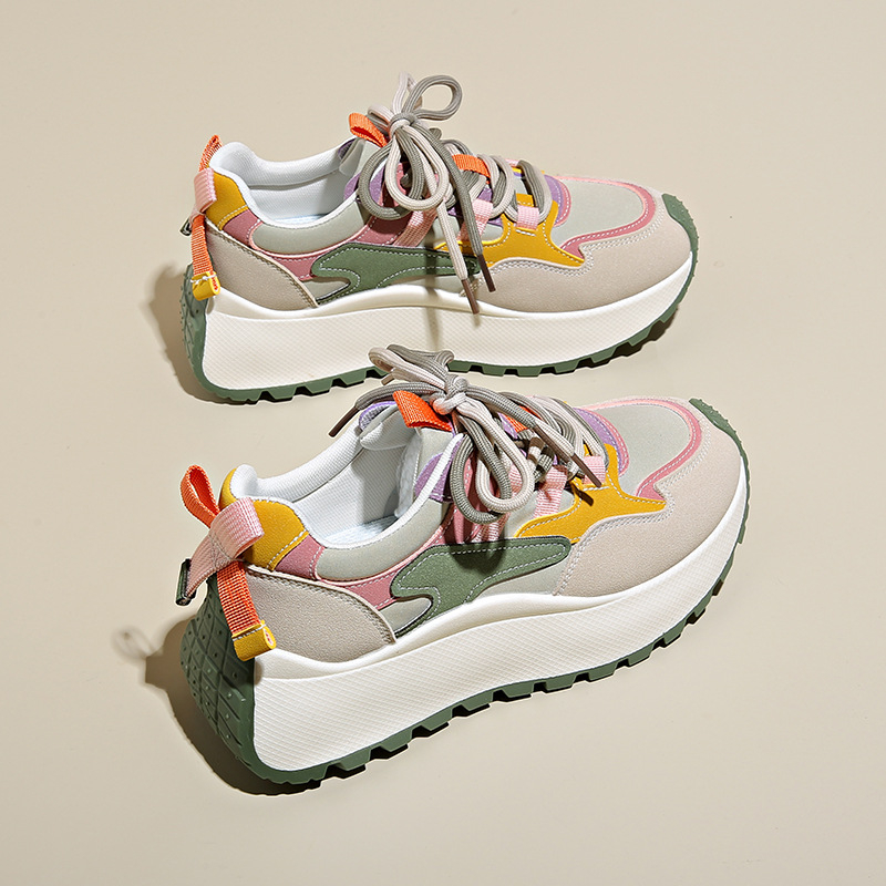 Moteriški Forrest Gump sportbačiai, japonų/korejiečių stiliaus (Stora pada; Kvėpuojantys; Viršus iš sintetinės odos; PU vidurinė; Natūrali kaučiuko išorė)