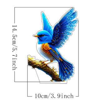 Акрилен настолен декор с карикатурни птици, UV печат, модерен арт стил