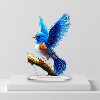 Акрилен настолен декор с карикатурни птици, UV печат, модерен арт стил
