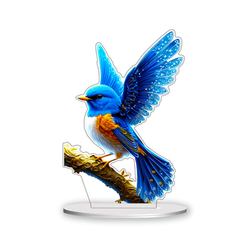 Акрилен настолен декор с карикатурни птици, UV печат, модерен арт стил