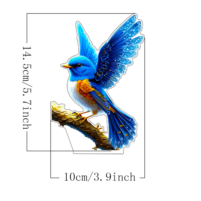 Акрилен настолен декор с карикатурни птици, UV печат, модерен арт стил