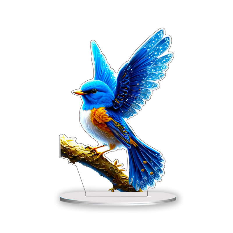 Акрилен настолен декор с карикатурни птици, UV печат, модерен арт стил