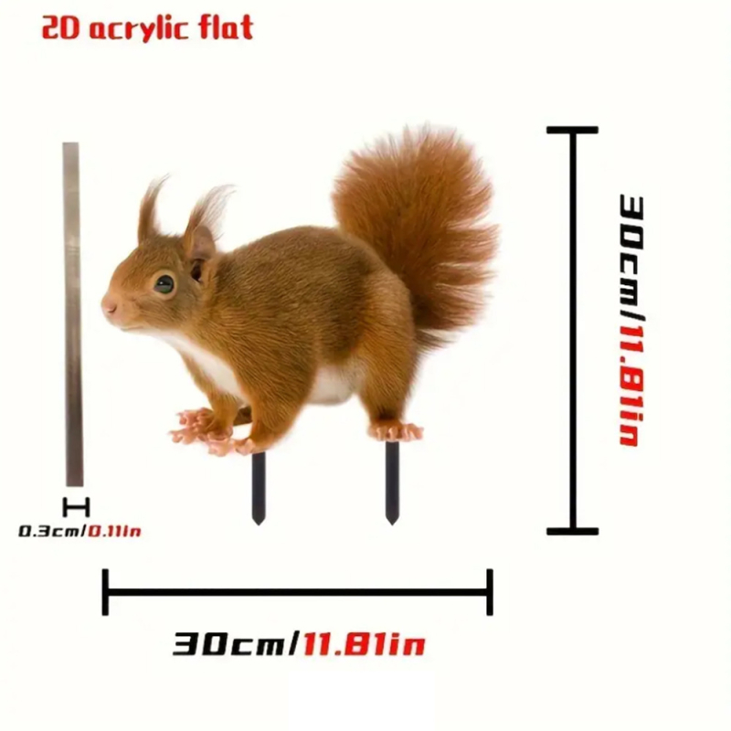 Deer Zun akrilna 2D plošna pločica za dvorište s malim životinjskim motivom za Božić, otisnuta dekoracija