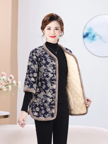 Дамско яке с поларено подплатяване и памучна подплата, зима 2024, полиестерова тъкан над 95%, стил country