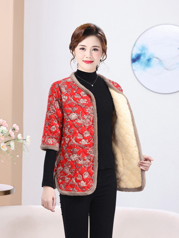 Дамско яке с поларено подплатяване и памучна подплата, зима 2024, полиестерова тъкан над 95%, стил country