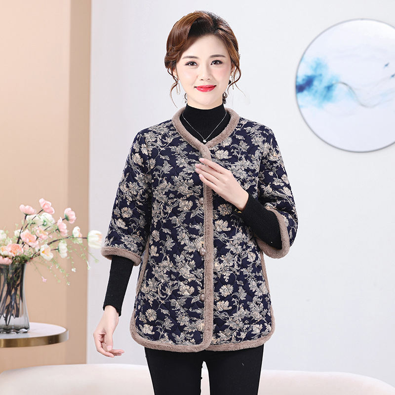 Дамско яке с поларено подплатяване и памучна подплата, зима 2024, полиестерова тъкан над 95%, стил country