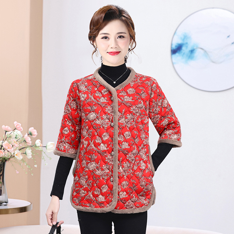 Дамско яке с поларено подплатяване и памучна подплата, зима 2024, полиестерова тъкан над 95%, стил country