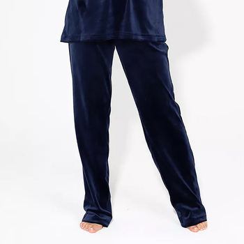 Női otthoni pizsama nadrág koreai velúr anyagból, hosszú, minimalistikus és kényelmes; poliészter-spandex keverék; közepes vastagság 201–250 g/m2; téli–őszi viseletre